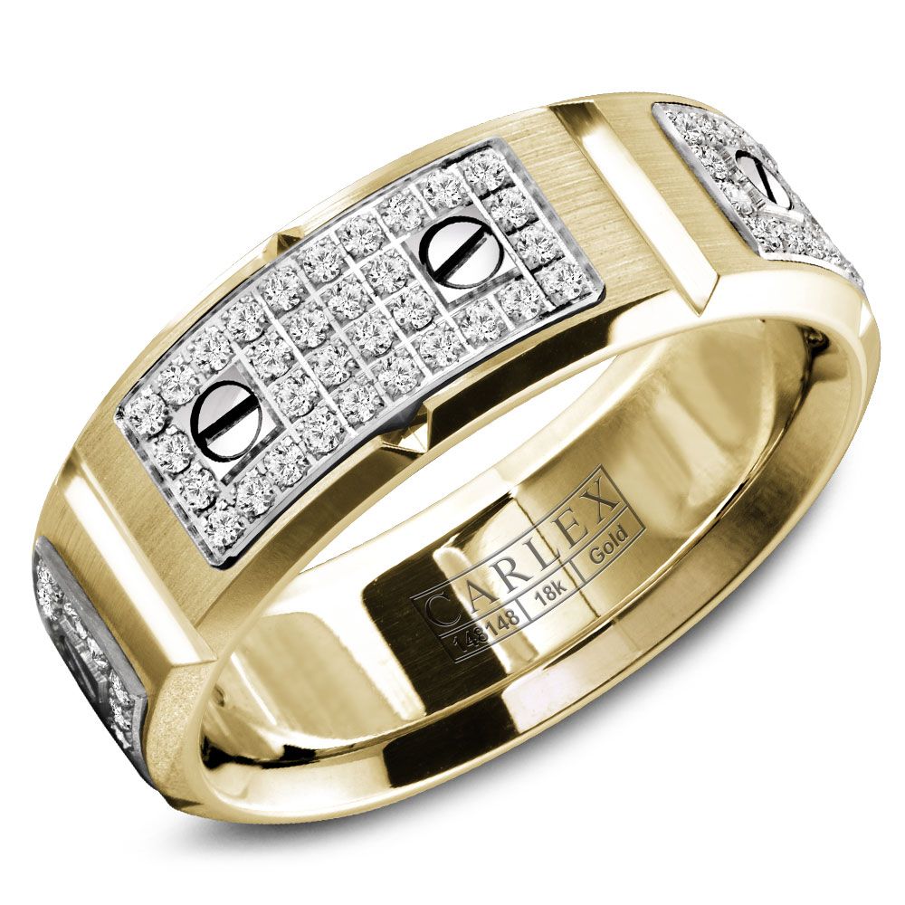 Carlex Mens Two-Tone Designer Ring